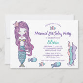 Meerjungfrau im Rahmen der Geburtstagspartei Einladung (Vorderseite)