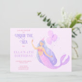 Meerjungfrau im Rahmen der Geburtstagspartei Einladung (Stehend Vorderseite)