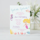 Meerjungfrau im Rahmen der Geburtstagspartei Einladung (Stehend Vorderseite)