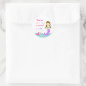 Meerjungfrau im Rahmen der Meeresrunde Gunst Stick Runder Aufkleber (Tasche)