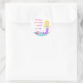 Meerjungfrau im Rahmen der Meeresrundung Gefallen  Runder Aufkleber (Tasche)