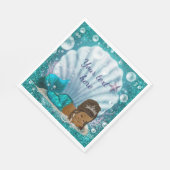 Meerjungfrau im Rahmen des Meerespapiers Napkins Serviette (Ecke)