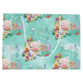 Meerjungfrau im Seepferd Große Geschenktüte (Rückseite)