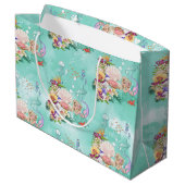 Meerjungfrau im Seepferd Große Geschenktüte (Rückseite Schrägansicht)