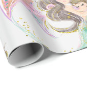 Meerjungfrau im Umschlagpapier Geschenkpapier (Rolleneckpunkt)