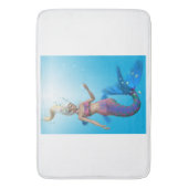 Meerjungfrau in Aqua Badematte (Vorderseite Vertikal)