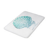 Meerjungfrau in aquamariner Aquarellfarbe Badematte (Schrägansicht)