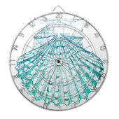 Meerjungfrau in aquamariner Aquarellfarbe Dartscheibe (vorne)