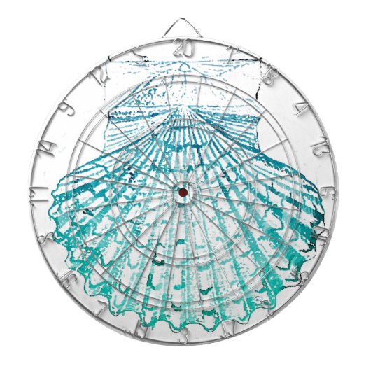 Meerjungfrau in aquamariner Aquarellfarbe Dartscheibe (vorne)