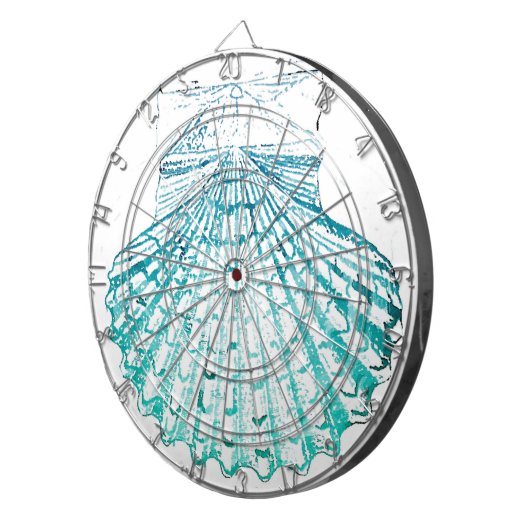 Meerjungfrau in aquamariner Aquarellfarbe Dartscheibe (Vorderseite rechts)