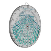 Meerjungfrau in aquamariner Aquarellfarbe Dartscheibe (Vorderseite Links)