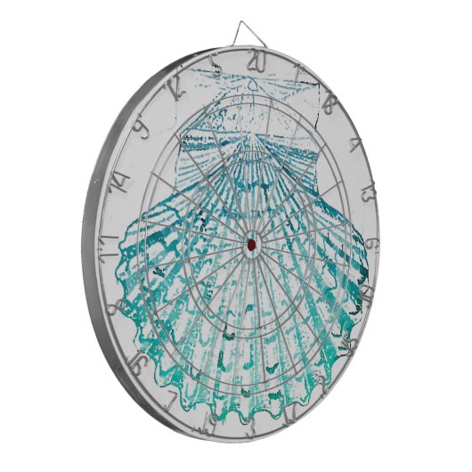 Meerjungfrau in aquamariner Aquarellfarbe Dartscheibe (Vorderseite Links)