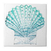 Meerjungfrau in aquamariner Aquarellfarbe Fliese (Vorderseite)