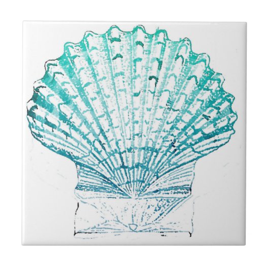 Meerjungfrau in aquamariner Aquarellfarbe Fliese (Vorderseite)