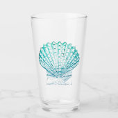 Meerjungfrau in aquamariner Aquarellfarbe Glas (Vorderseite)
