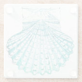 Meerjungfrau in aquamariner Aquarellfarbe Glasuntersetzer (Rückseite)