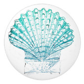 Meerjungfrau in aquamariner Aquarellfarbe Keramikknauf (Vorderseite)