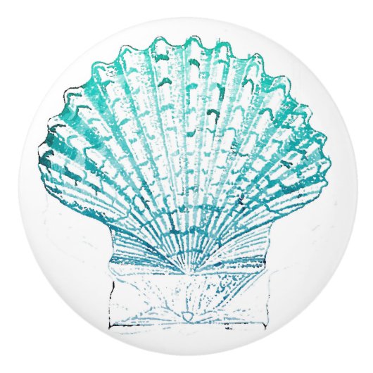 Meerjungfrau in aquamariner Aquarellfarbe Keramikknauf (Vorderseite)