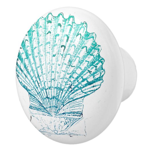 Meerjungfrau in aquamariner Aquarellfarbe Keramikknauf (Rechts)