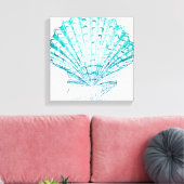 Meerjungfrau in aquamariner Aquarellfarbe Leinwanddruck (Insitu (Wohnzimmer))