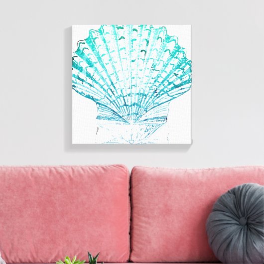 Meerjungfrau in aquamariner Aquarellfarbe Leinwanddruck (Insitu (Wohnzimmer))