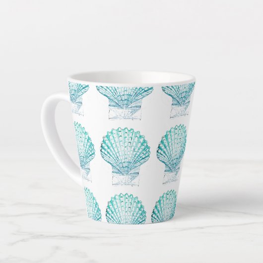 Meerjungfrau in aquamariner Aquarellfarbe Milchtasse (Linke Ecke)