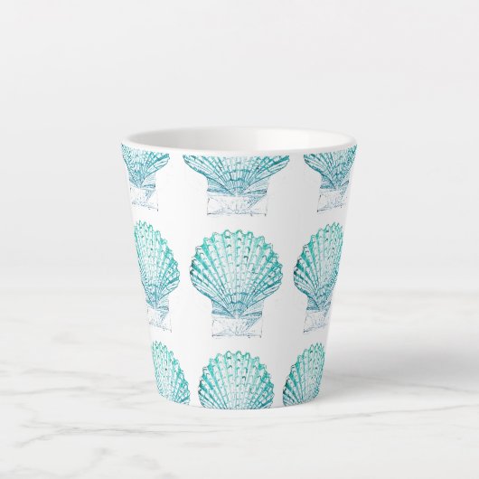 Meerjungfrau in aquamariner Aquarellfarbe Milchtasse (Vorderseite)