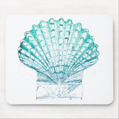 Meerjungfrau in aquamariner Aquarellfarbe Mousepad (Vorne)