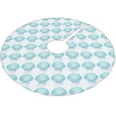 Meerjungfrau in aquamariner Aquarellfarbe Polyester Weihnachtsbaumdecke (Schrägansicht)