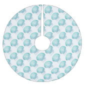 Meerjungfrau in aquamariner Aquarellfarbe Polyester Weihnachtsbaumdecke (Vorderseite)