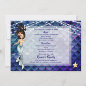 Meerjungfrau in blau unter dem Meer mit Masse Quin Einladung (Rückseite)
