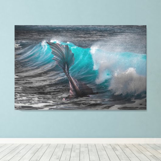 Meerjungfrau in Canvas Print Leinwanddruck (Insitu (Holzboden))