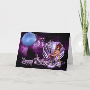 Meerjungfrau in Clam Muschel - Fantasy Mother Day Karte