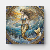 Meerjungfrau in den Ozeanwellen Fotoplatte (Vorderseite)