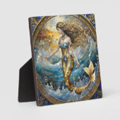 Meerjungfrau in den Ozeanwellen Fotoplatte (Vorderseite)