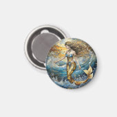 Meerjungfrau in den Ozeanwellen Magnet (Vorderseite/Rückseite)