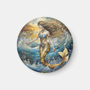 Meerjungfrau in den Ozeanwellen Magnet
