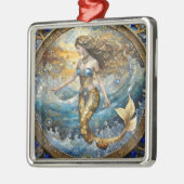 Meerjungfrau in den Ozeanwellen Ornament Aus Metall (Links)