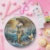 Meerjungfrau in den Ozeanwellen Pappteller (Party)