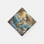 Meerjungfrau in den Ozeanwellen Serviette (Ecke)