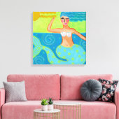 Meerjungfrau in der Abstrakten Kunst des Sonnensch Leinwanddruck (Insitu (Wohnzimmer))