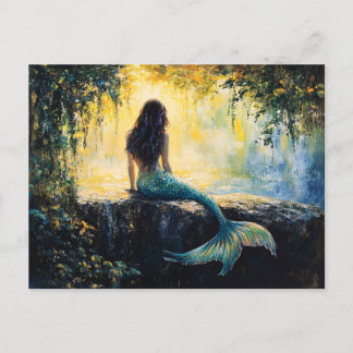 Meerjungfrau in der Cove Malerei Postkarte