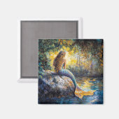 Meerjungfrau in der Grotto-Malerei Magnet (Vorderseite/Rückseite)