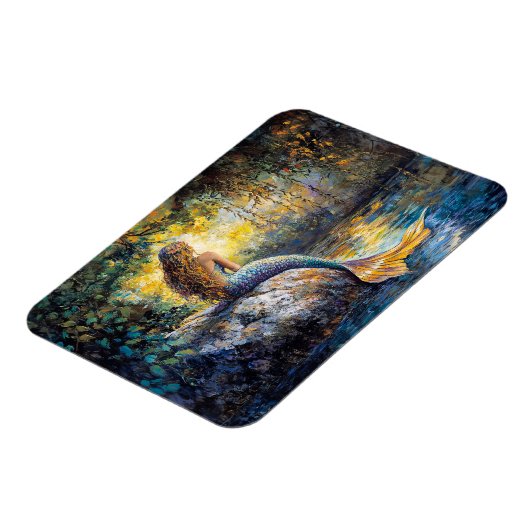 Meerjungfrau in der Grotto-Malerei Magnet (Linke Seite)