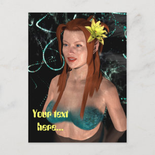 Meerjungfrau in der Nacht Postkarte