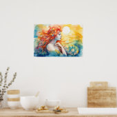 Meerjungfrau in der Sonne Poster (Küche)