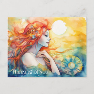 Meerjungfrau in der Sonne Postkarte