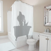 Meerjungfrau in der Tub-Dusche Silhouette Schatten Duschvorhang (Beispiel)