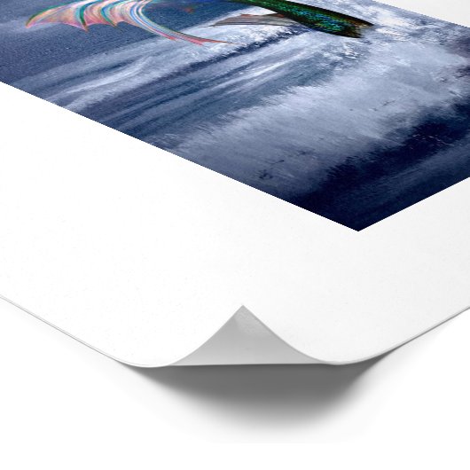 Meerjungfrau in Nachtposter Poster (Ecke)