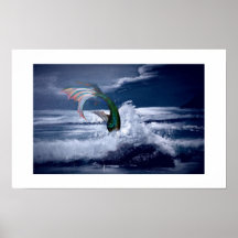 Meerjungfrau in Nachtposter